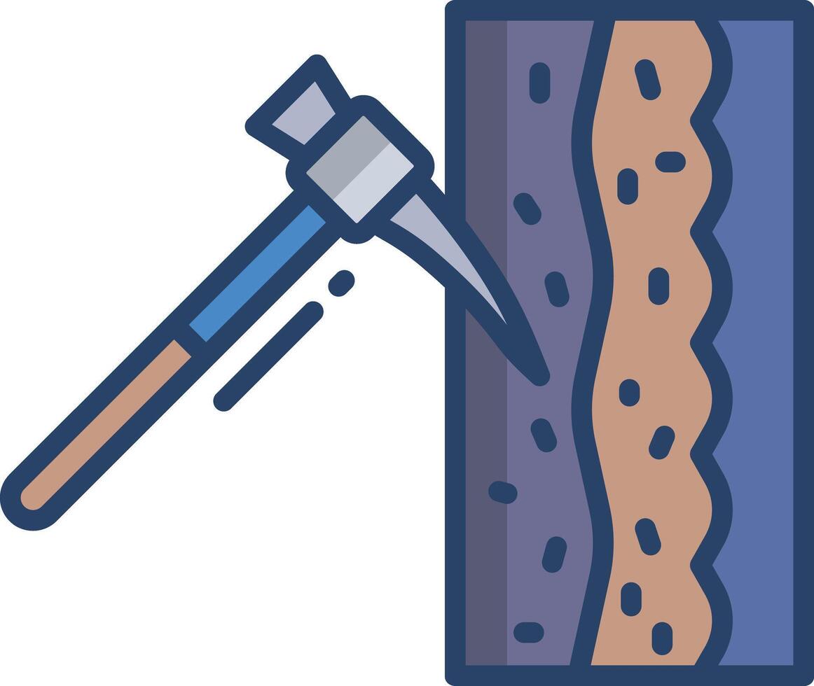 Mining linear color illustration vector