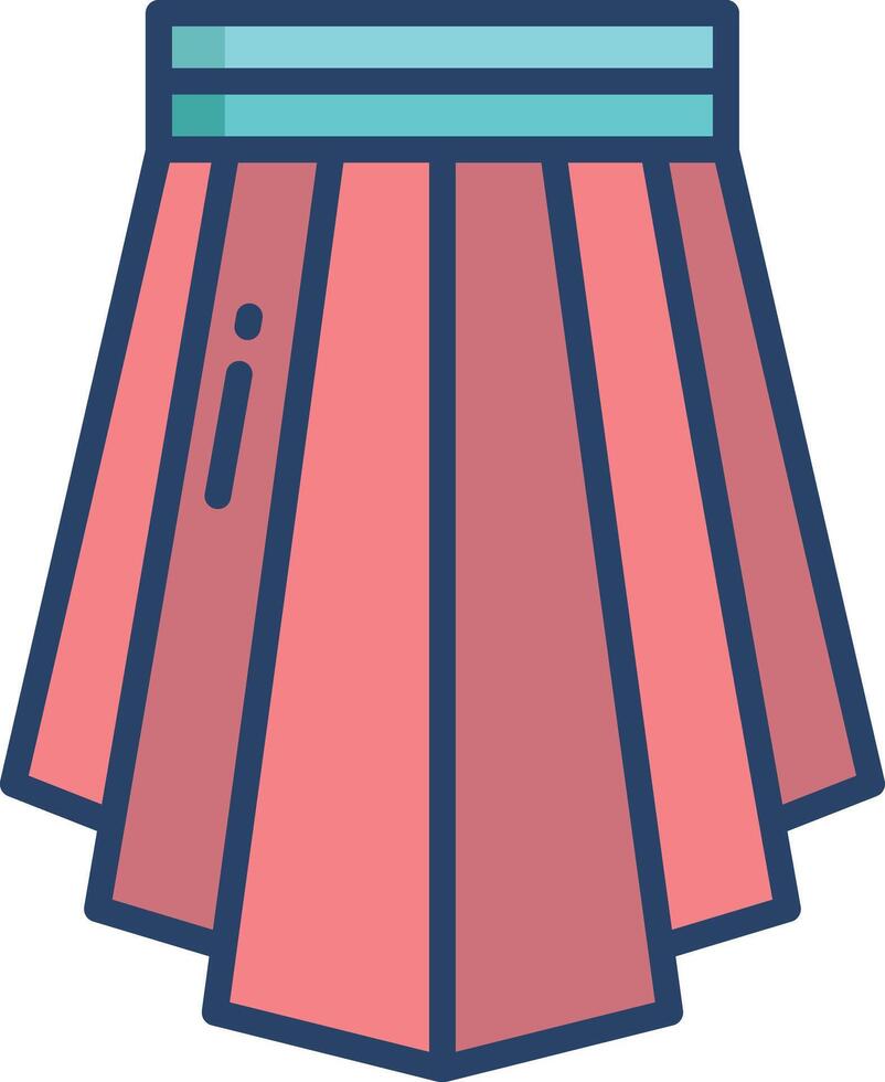 Skirt linear color illustration vector
