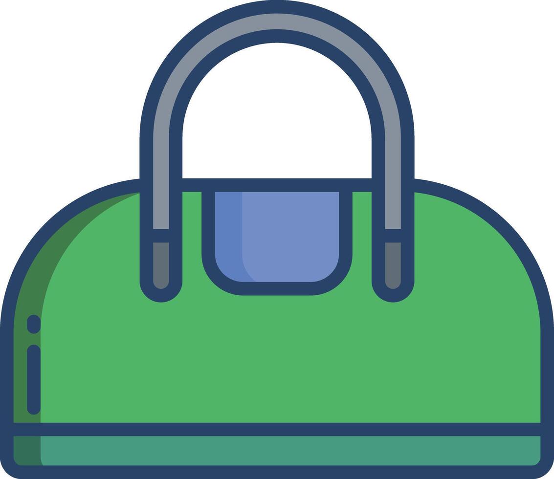 bag linear color illustration vector