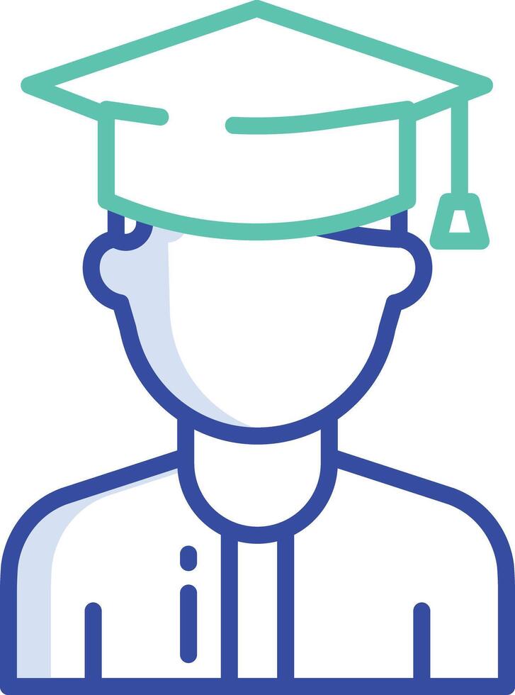 Graduation boy outline color illustration vector