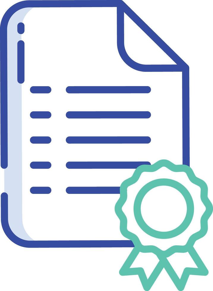 Diploma document outline color illustration vector