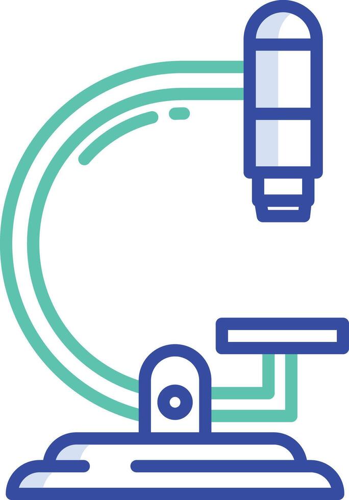 Microscope outline color illustration vector