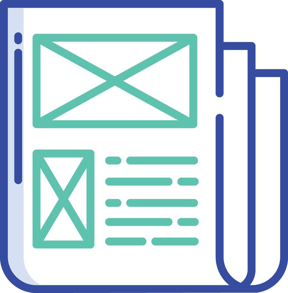 News outline color illustration vector