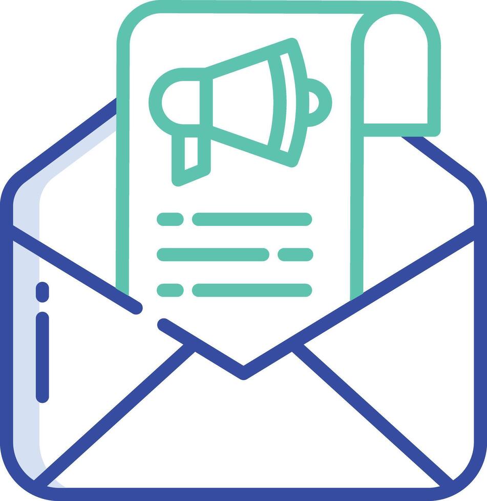 Inbox Message outline color illustration vector