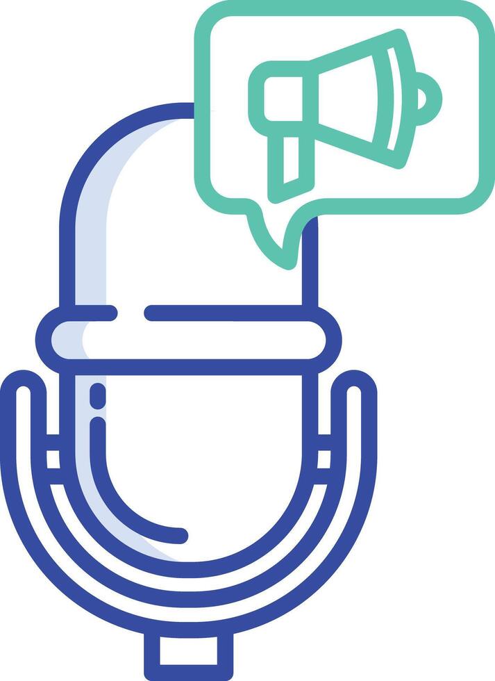 Mic outline color illustration vector