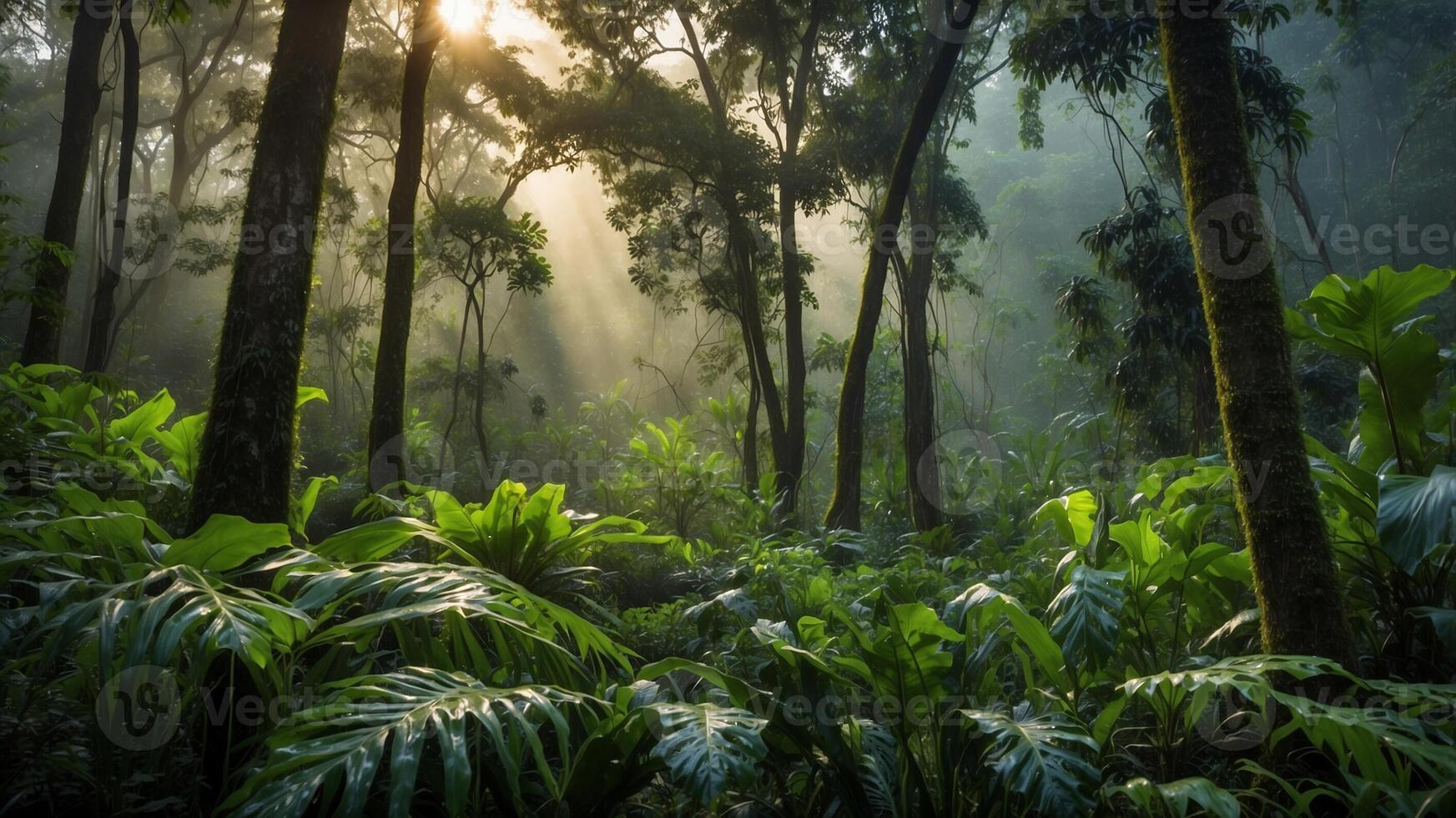 tropical fresh forest with beautiful view photo
