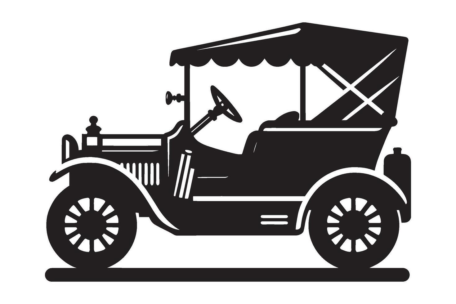 Classic vintage sports car silhouette illustration isolated on a white background vector