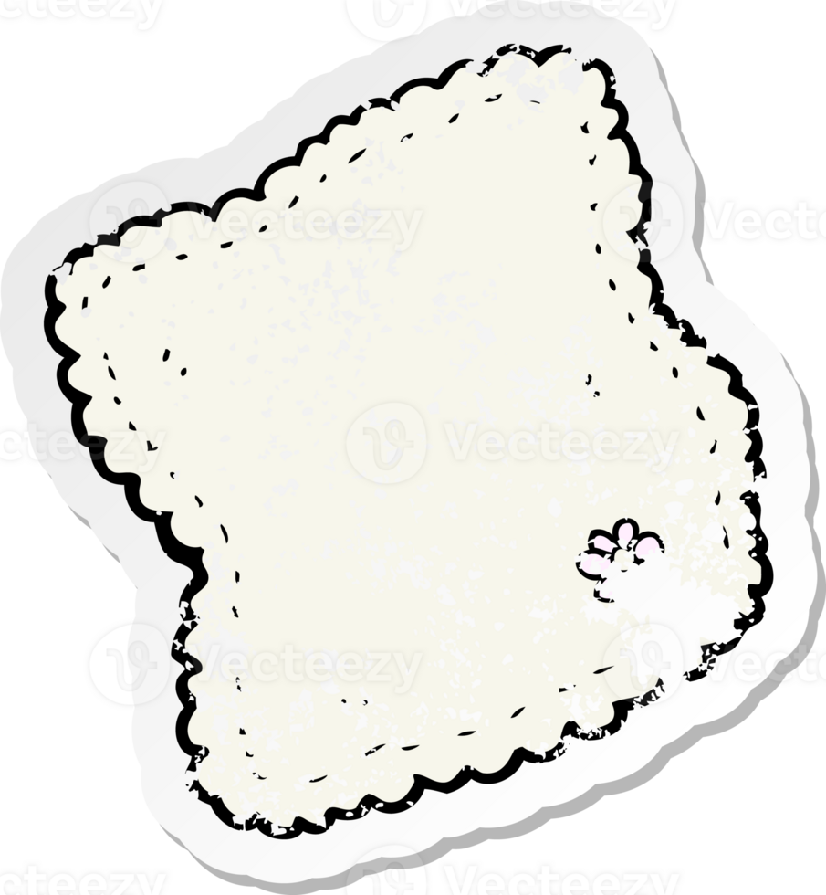 retro distressed sticker of a cartoon handkerchief drawing png