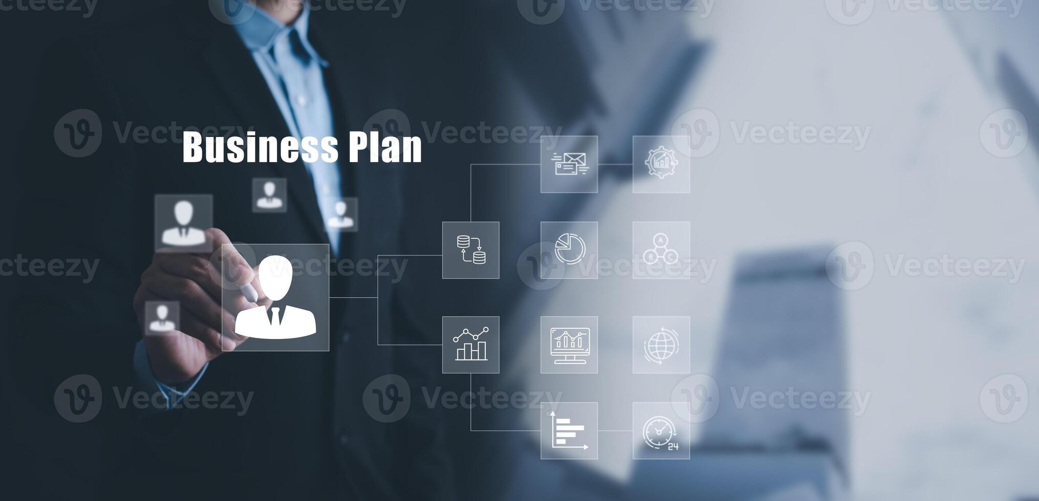Business planning involves setting goals for success, defining the purpose of the business, and outlining the business plan.Marketing and sales photo