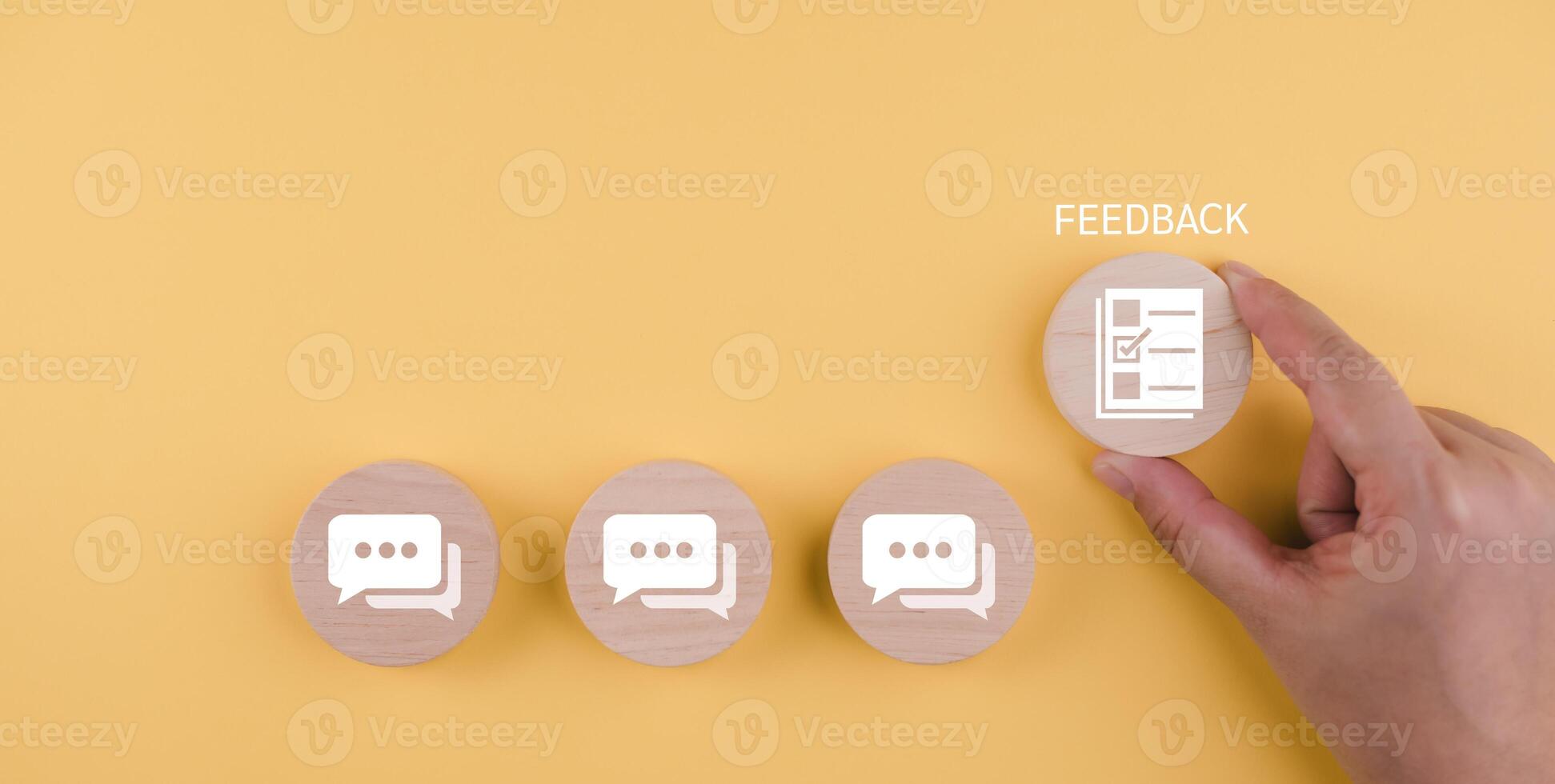 Customer review satisfaction feedback and survey comment concept, User give rating to service experience on online application, service leading to reputation ranking of business. photo