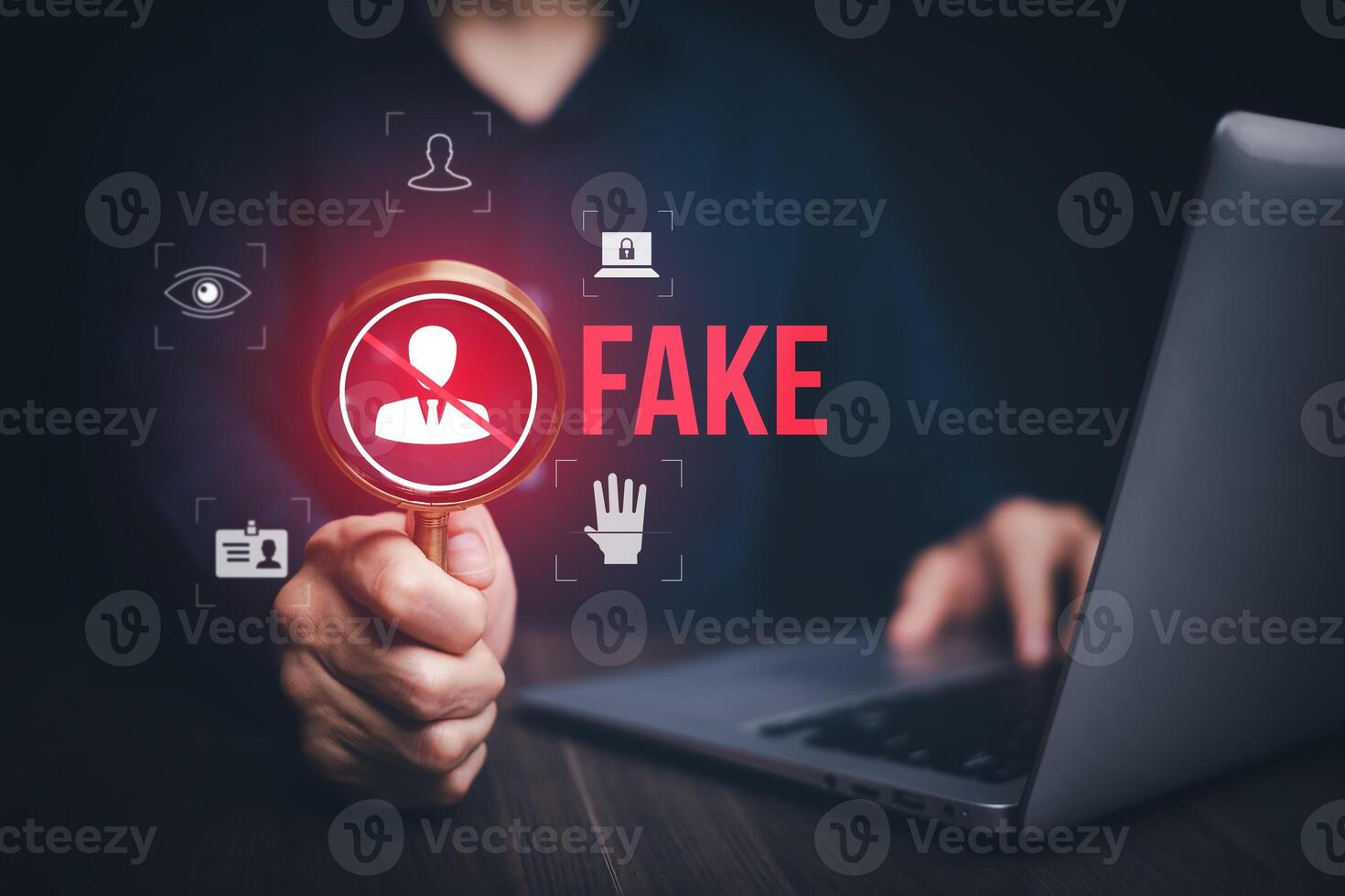 Deepfake concept ,Facial tracking, detection and recognition technology, Security system. photo