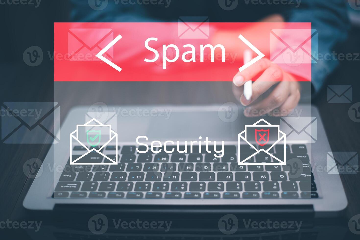 System hacked warning alert. scam cyber security concept.emergency system hacked alert.Cybersecurity and privacy concepts to protect data. photo