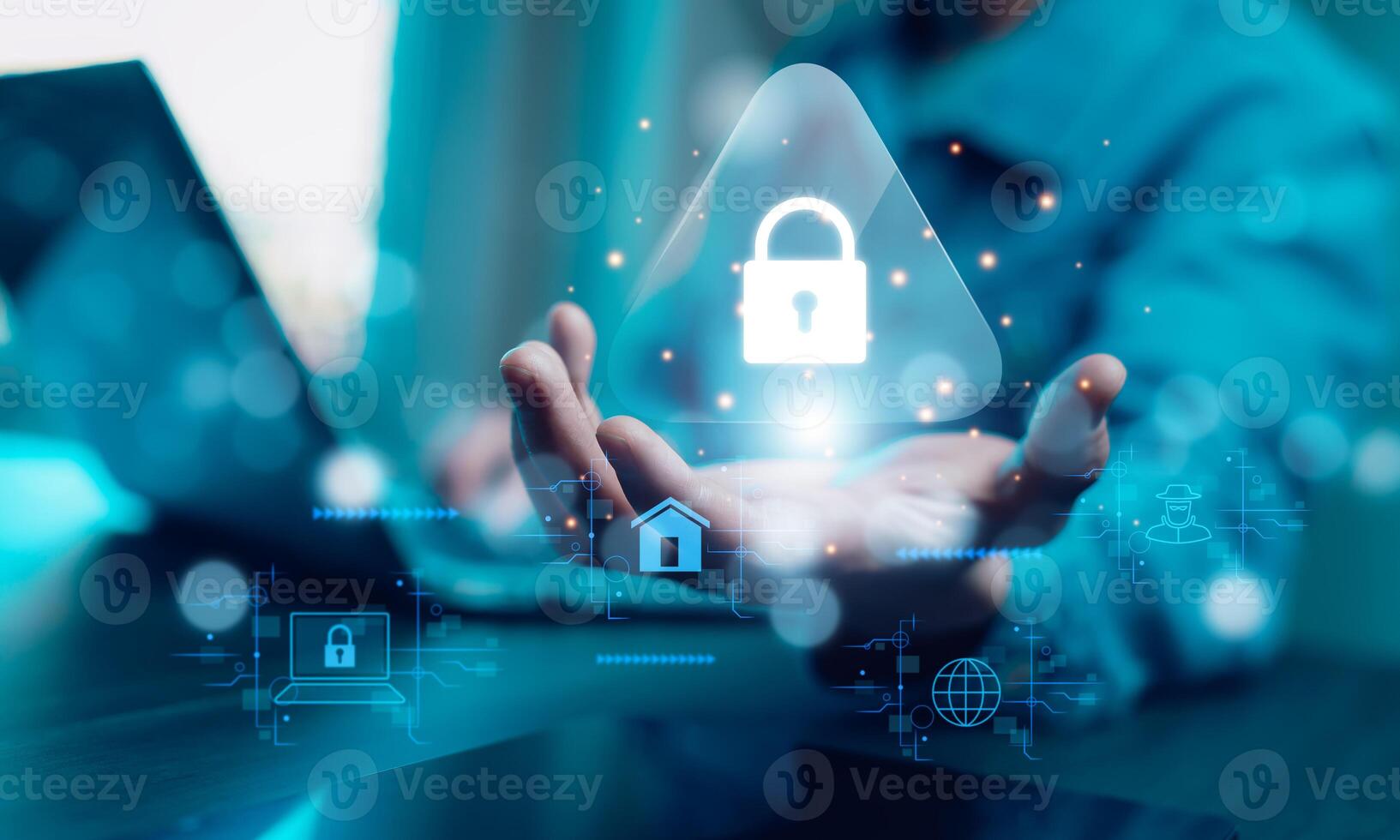 Cyber security and Security password login online concept Hands typing and entering username and password of social media, log in with smartphone to an online bank account, data protection hacker photo