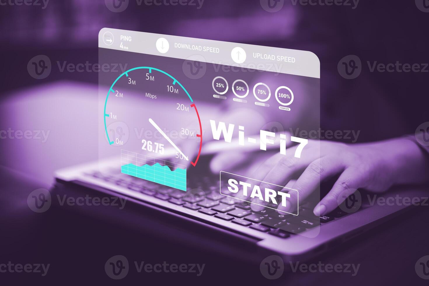 Wifi 7 technology enhances the efficiency of data transmission for faster speeds to connected devices, ensuring higher performance. photo
