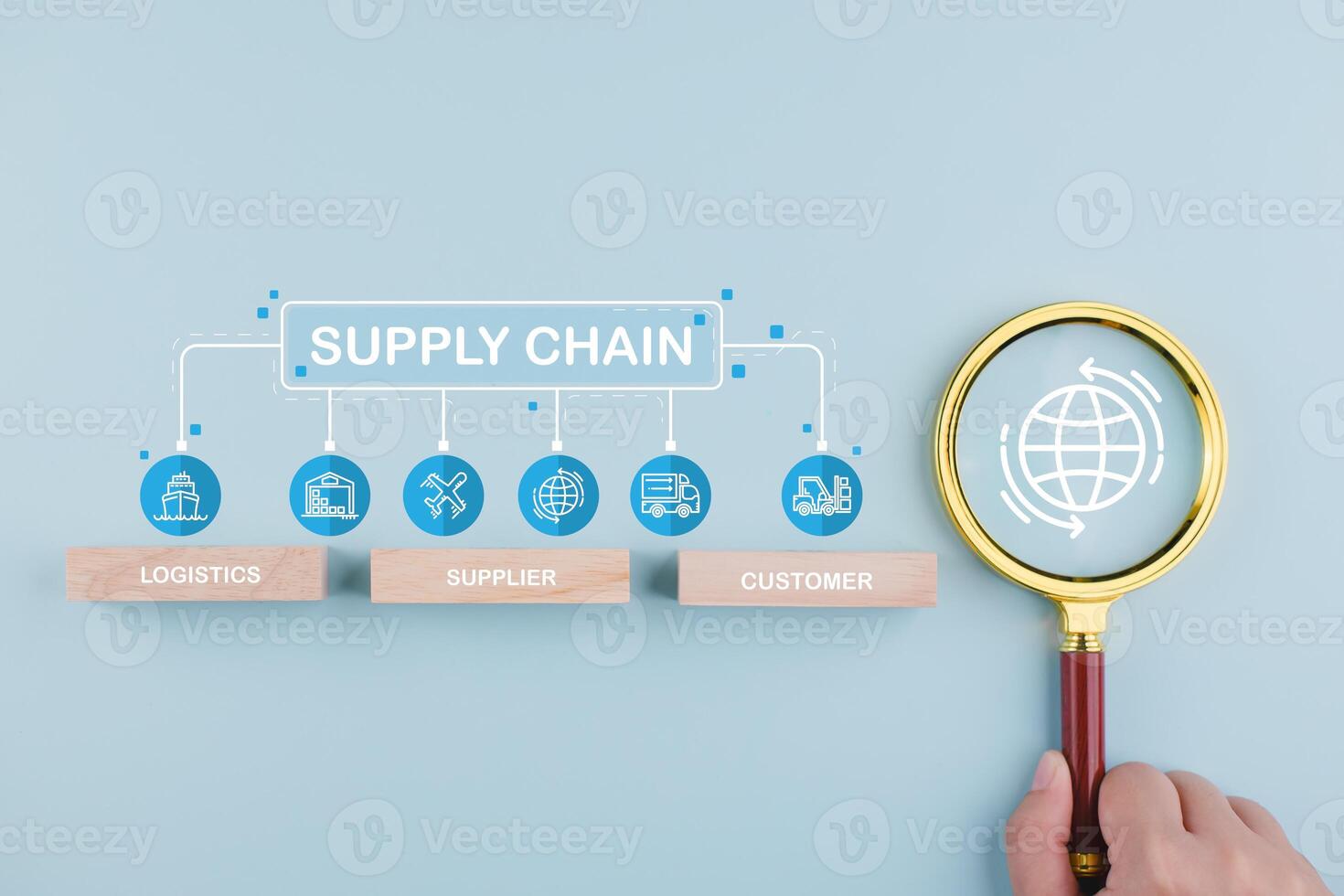 Supply Chain Management concept transportation and logistic suppliers, import export and transport industry. network distribution growth. container cargo ship and trucks of industrial cargo freight photo