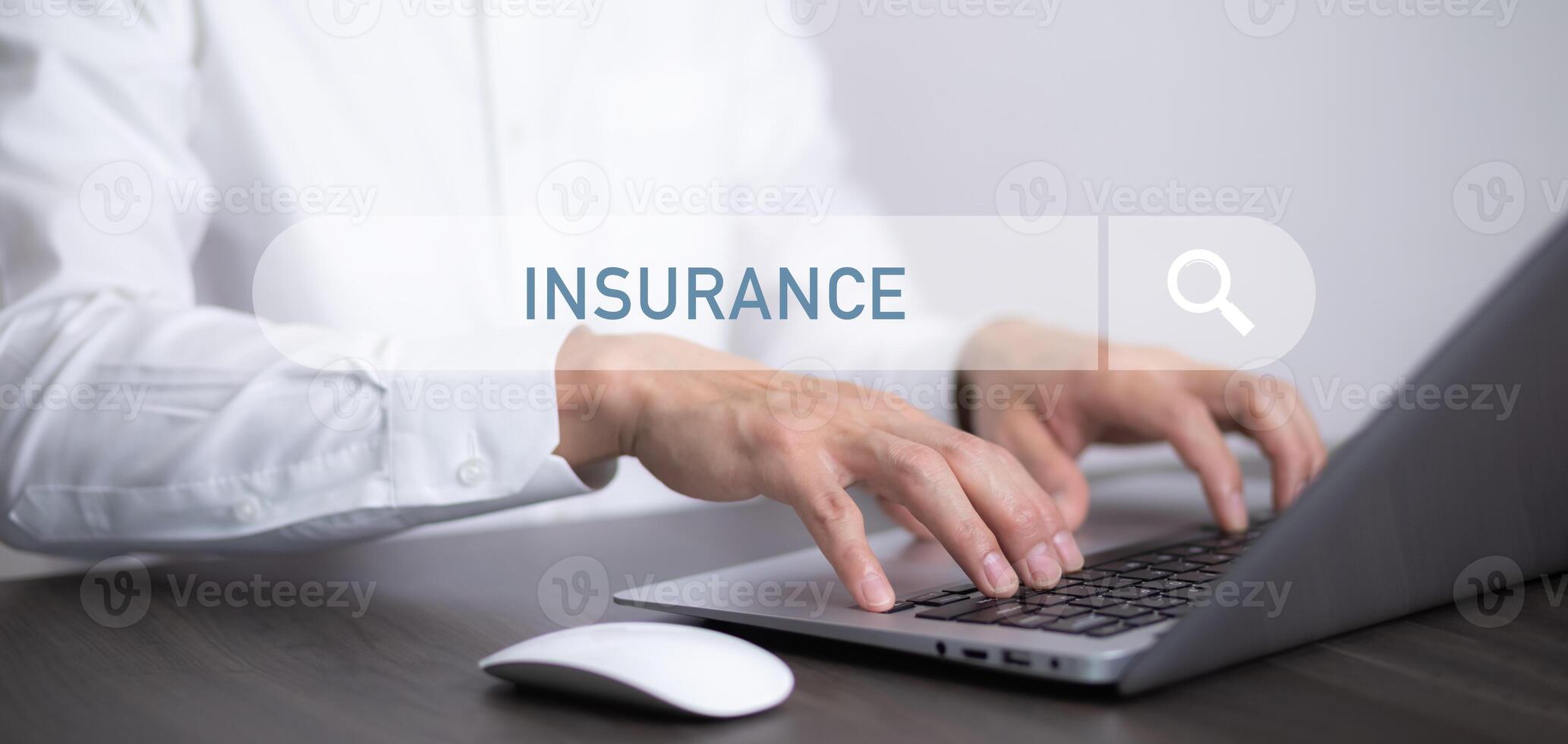 Insurance form agreements concept, Businessman signs insurance contracts e-signing digital online, document management, concerning mortgage loan offer for and house insurance photo