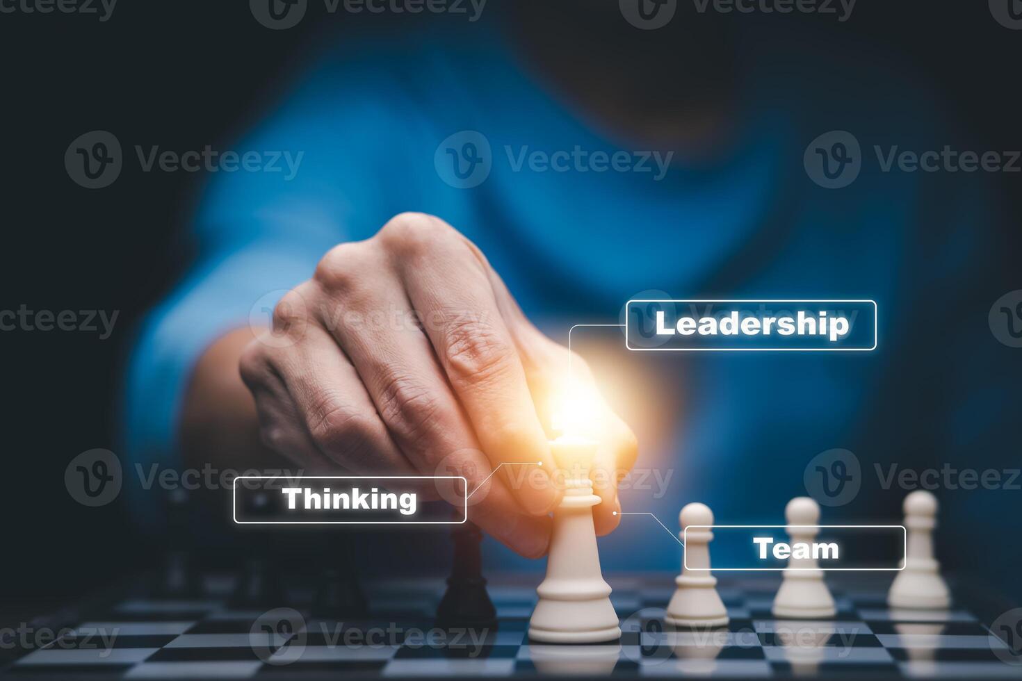 Chess board for business strategy and leadership assignment concept of team player or business team and leadership strategy or strategic planning and human resources organization risk management. photo