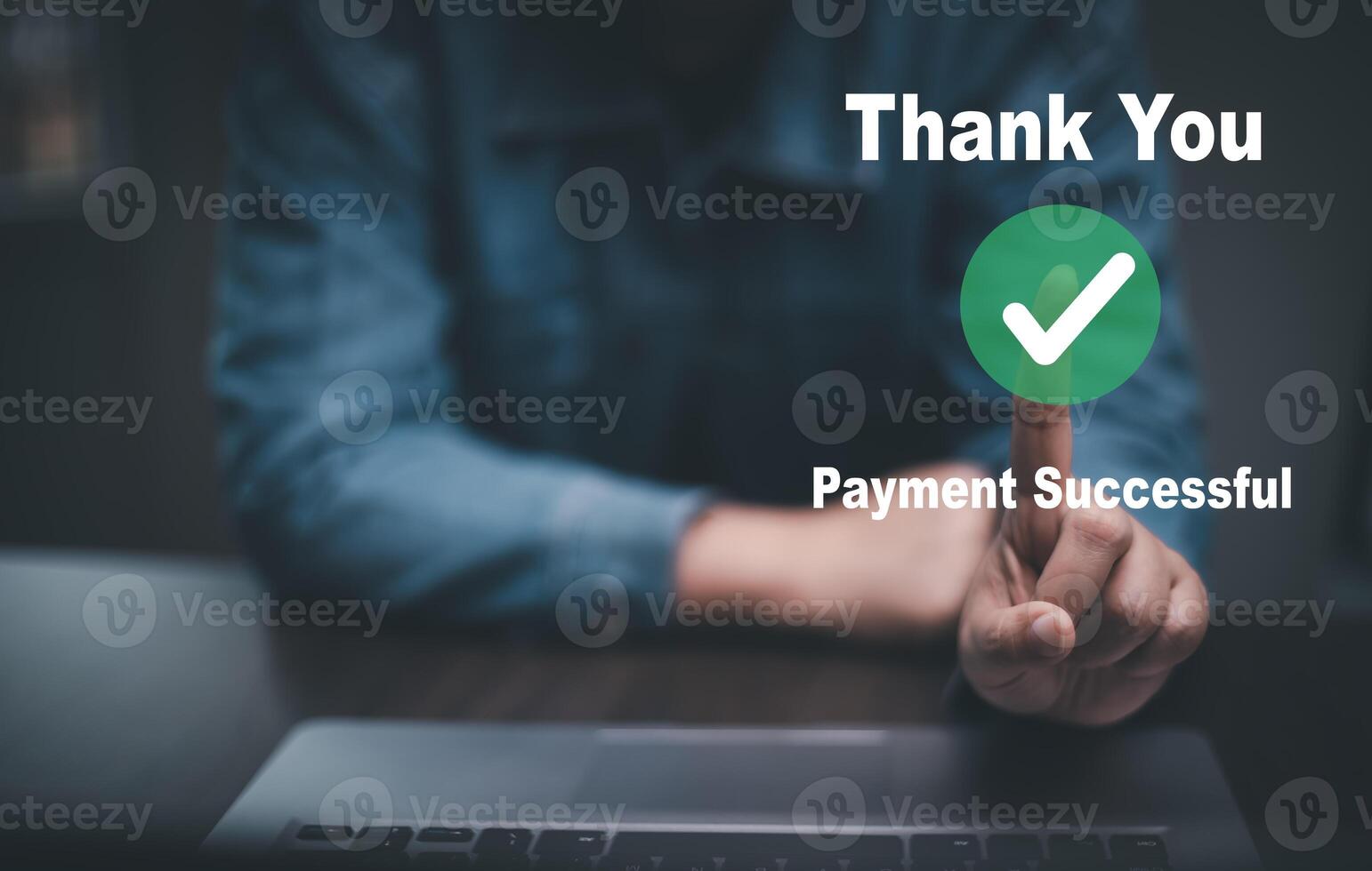 Online payment with digital marketing, Smartphone with banking online bill payment Approved concept button, credit card and network connection icon on business technology virtual screen background photo
