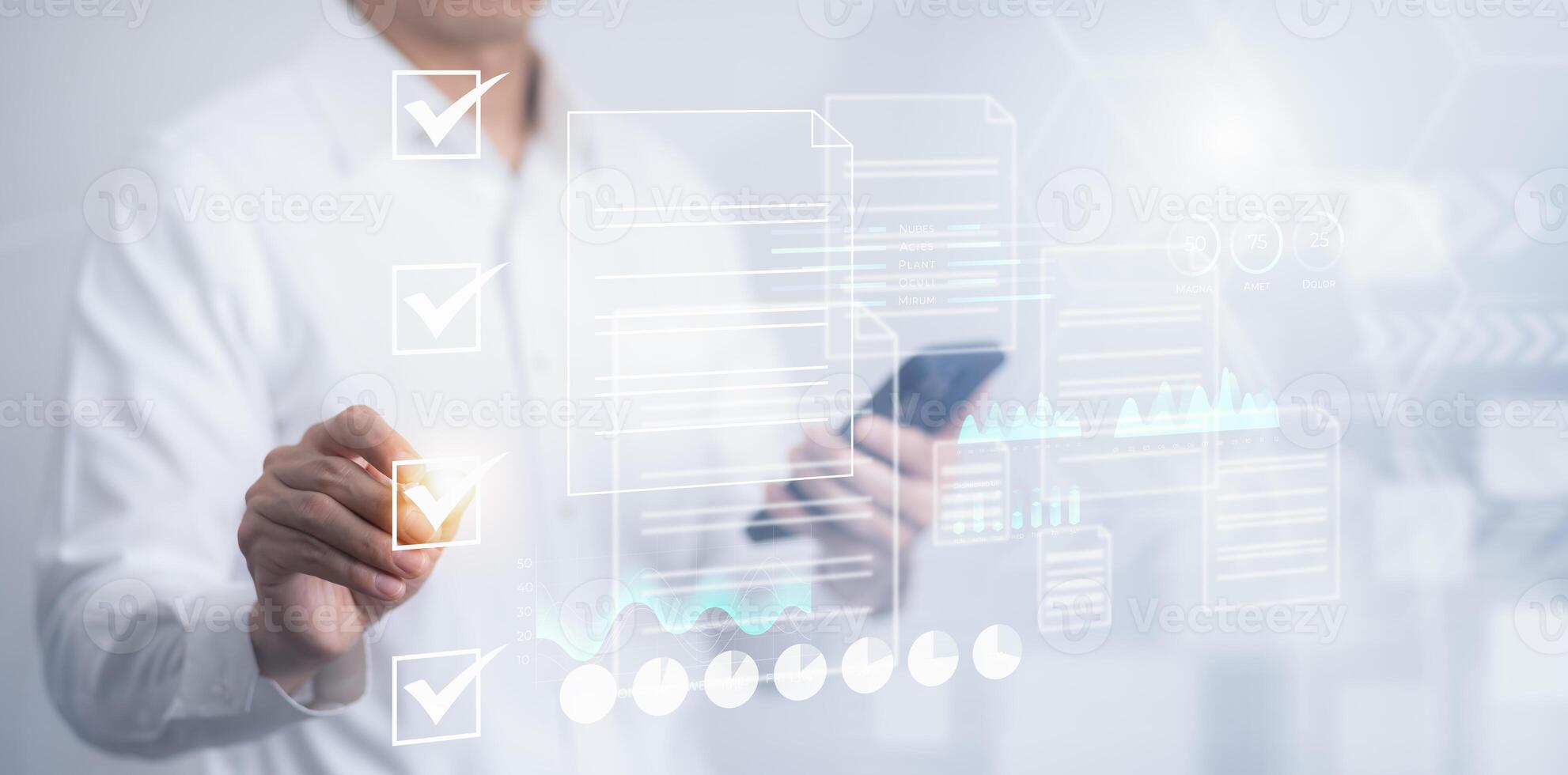 Analytics and Data Management Systems. Business Analytics and Data Management Systems to make reports with KPI and metrics connected to the database for technology finance photo