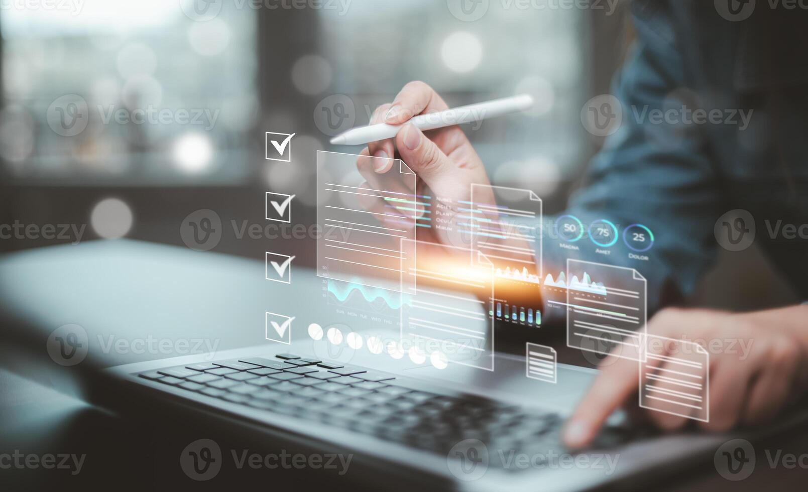 checklist and clipboard task documentation management, business people working laptop checklist questionnaire assessment form, online survey online exam Choosing the right answer in the exam photo