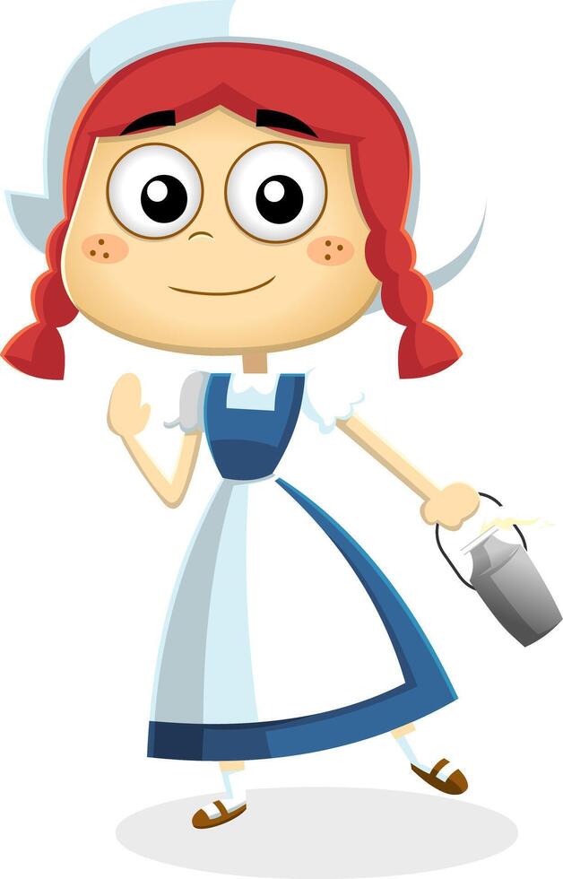 The 12 Days Of Christmas - 8Th Day - Eight Maids A Milking vector