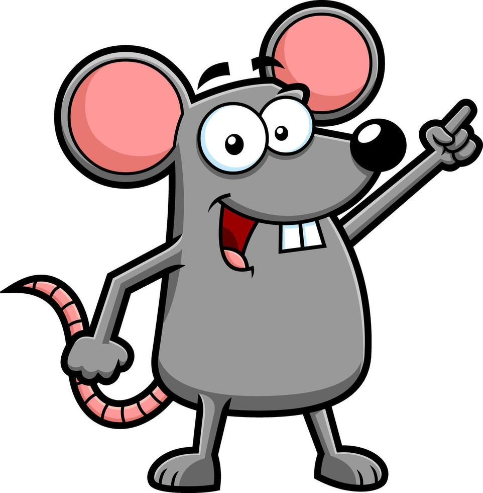 Funny Mouse Cartoon Character Pointing vector