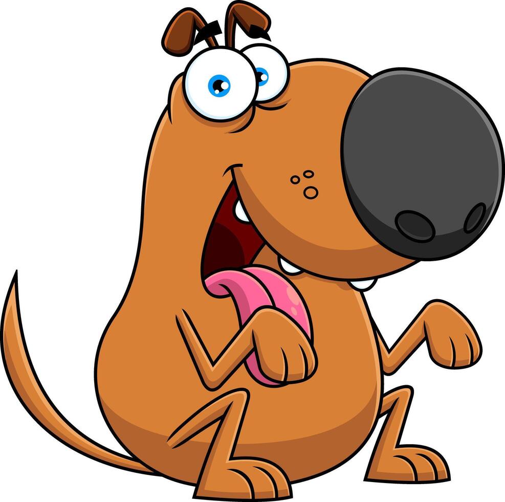 Happy Dog Cartoon Character Begging vector
