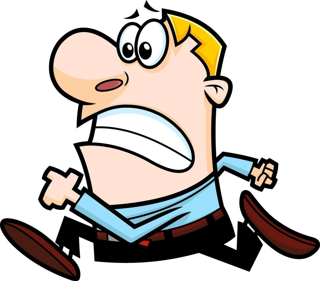 Businessman Cartoon Character Running Late for Work vector