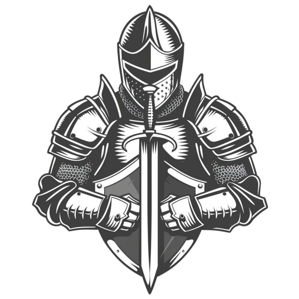 a knight in armor holding a sword png