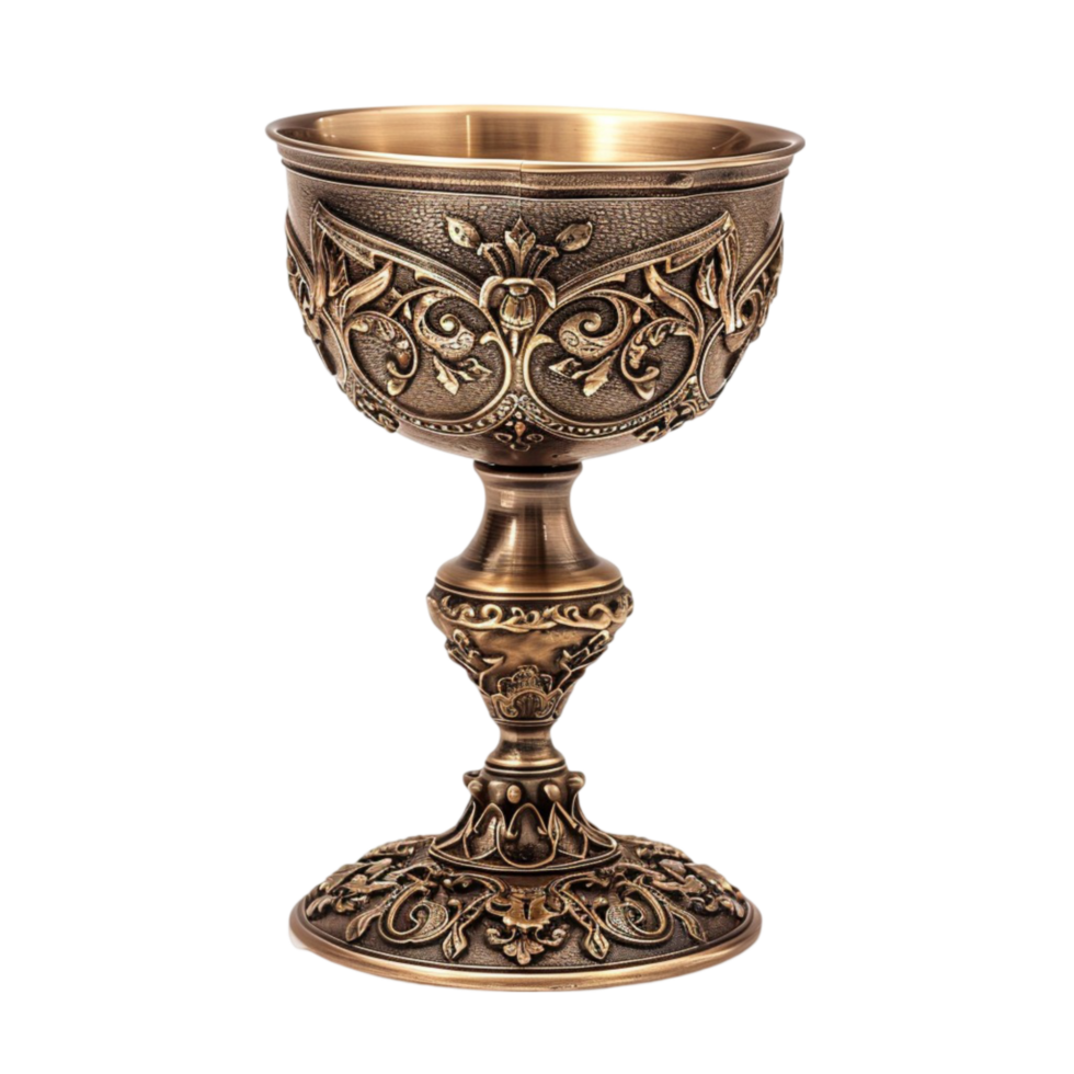 a goblet with ornate design on the side png