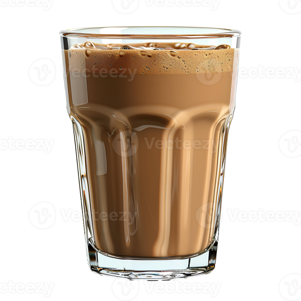 Glass of chocolate milk . Chocolate milk in a glass isolated. Milk and cacao . Breakfast beverage png