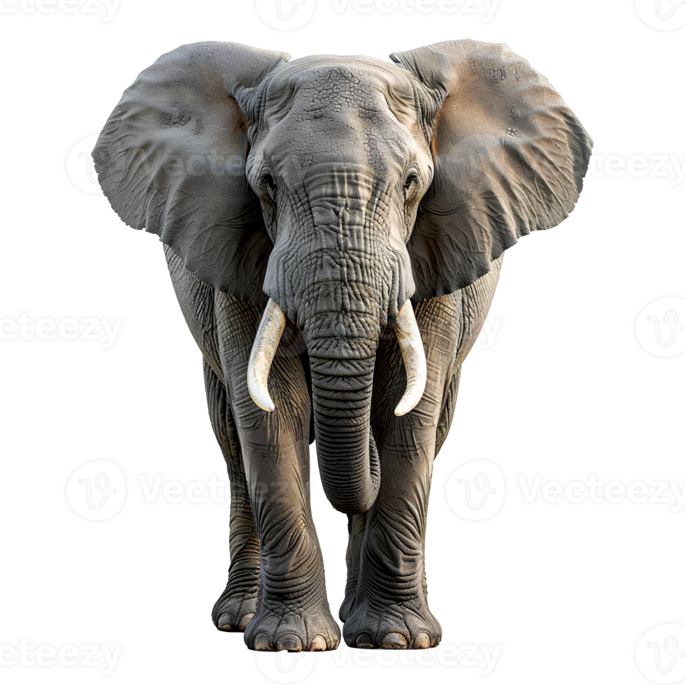 Elephant . African elephant looking into the camera isolated. African bush elephant . African forest elephant . Asian elephant . African wildlife png