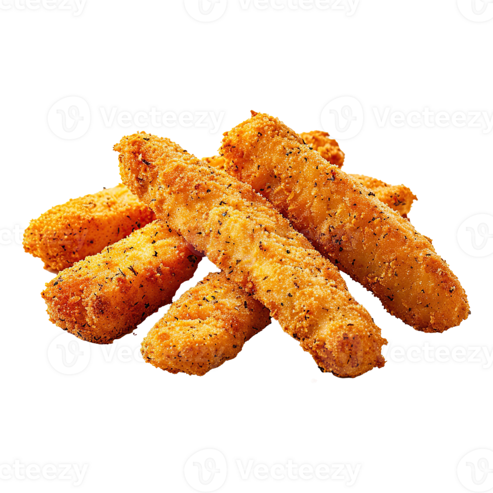Delicious fish stick set on transparent background. png