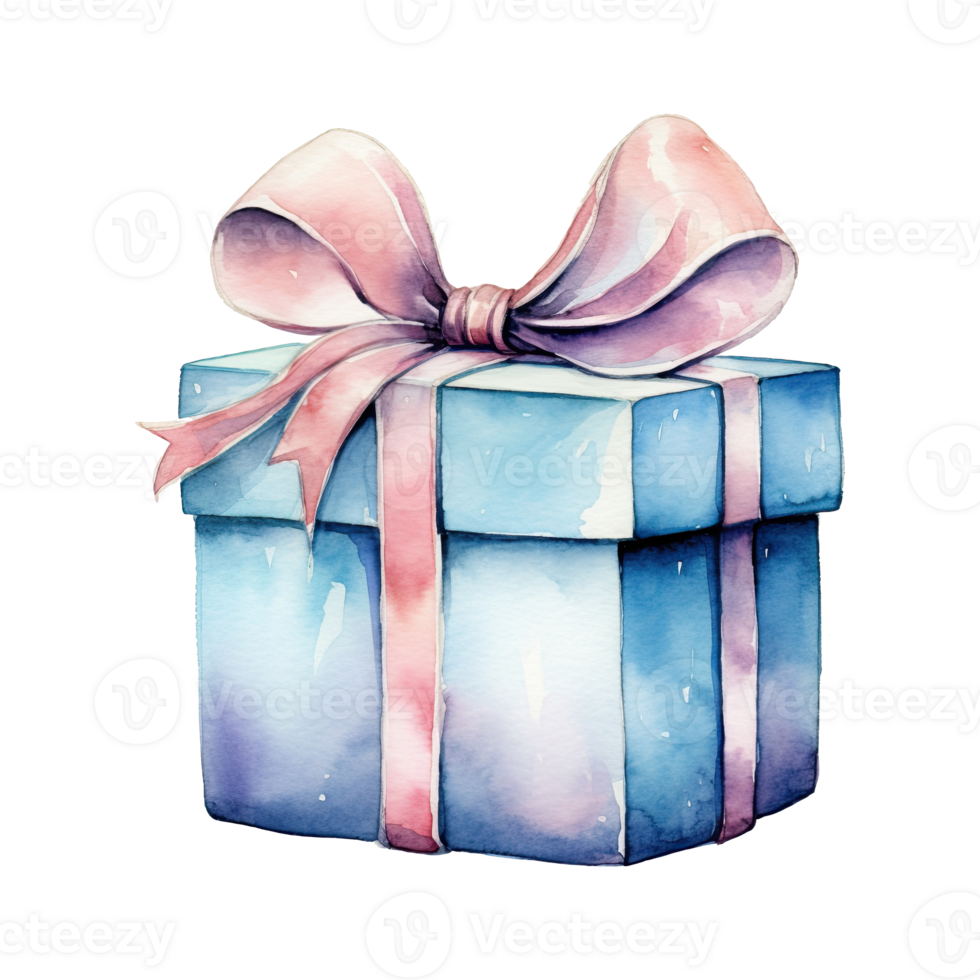 watercolor gift box illustration png