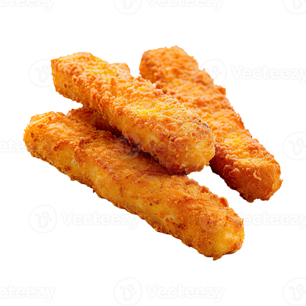 Delicious fish stick set on transparent background. png