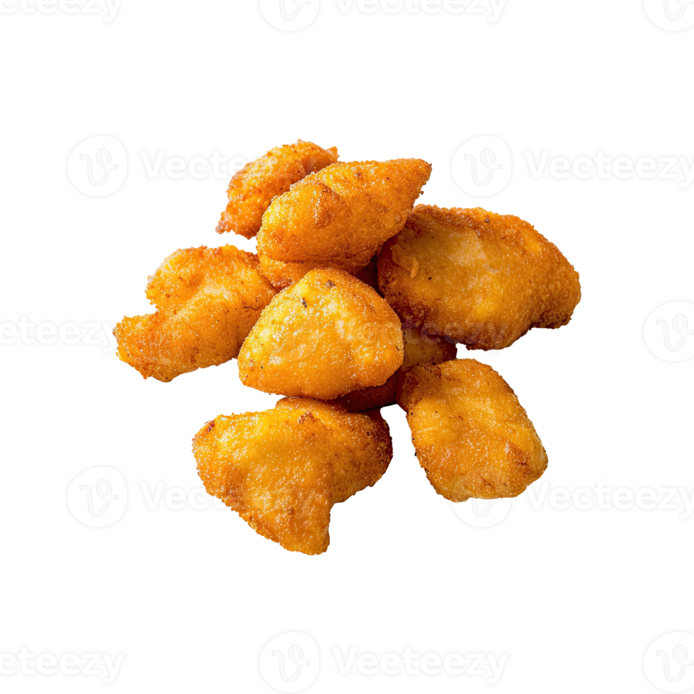 Set of delicious chicken nugget on transparent background. png