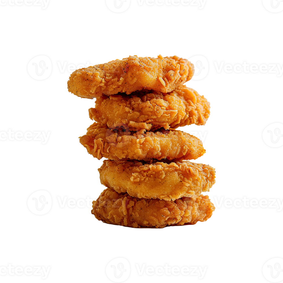 Set of delicious chicken nugget on transparent background. png