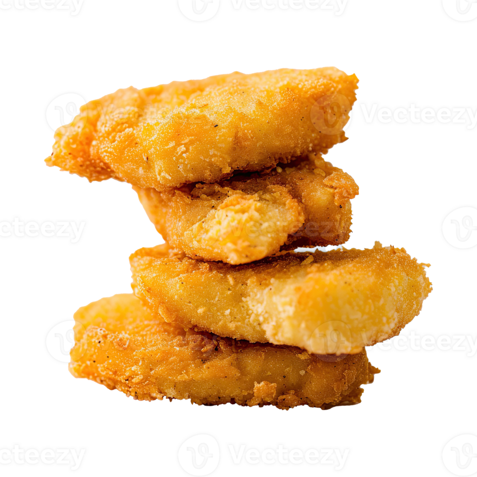 Set of delicious chicken nugget on transparent background. png