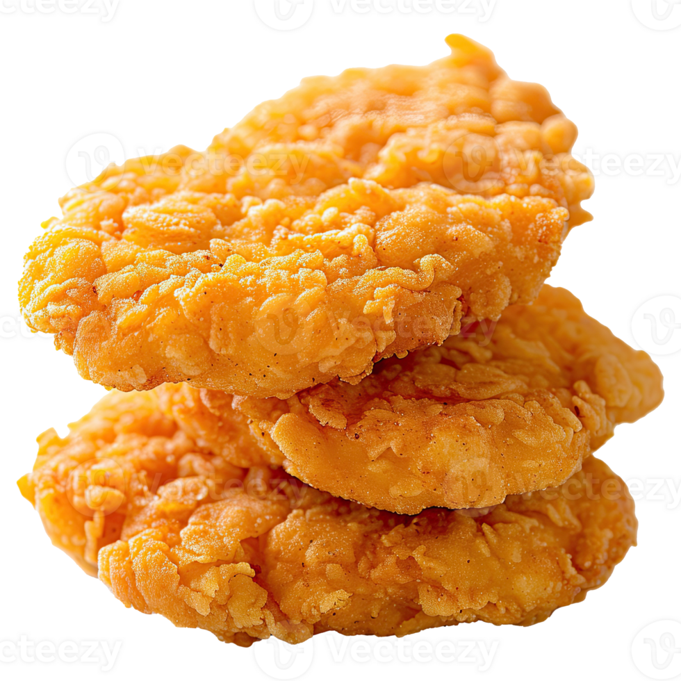 Set of delicious chicken nugget on transparent background. png