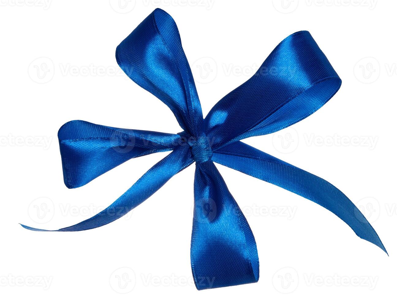 Blue bow for decoration on isolated background photo