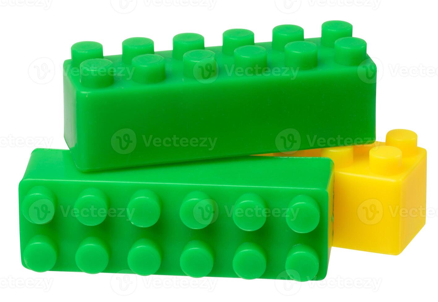 Green and yellow plastic construction set parts photo