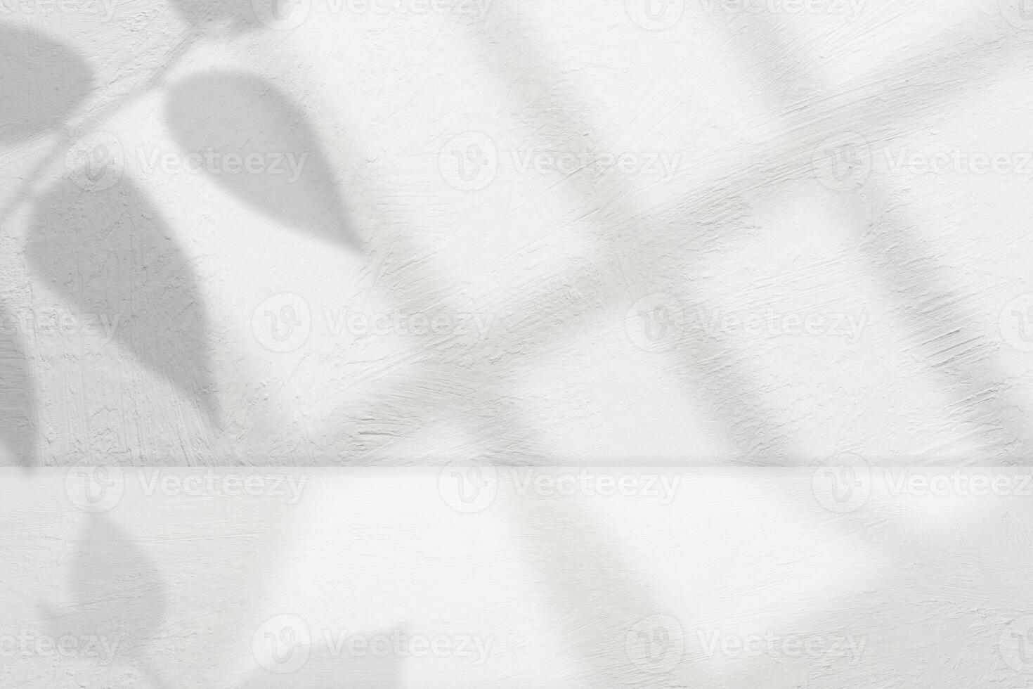 White cement stage with shadow for advertising and product display photo