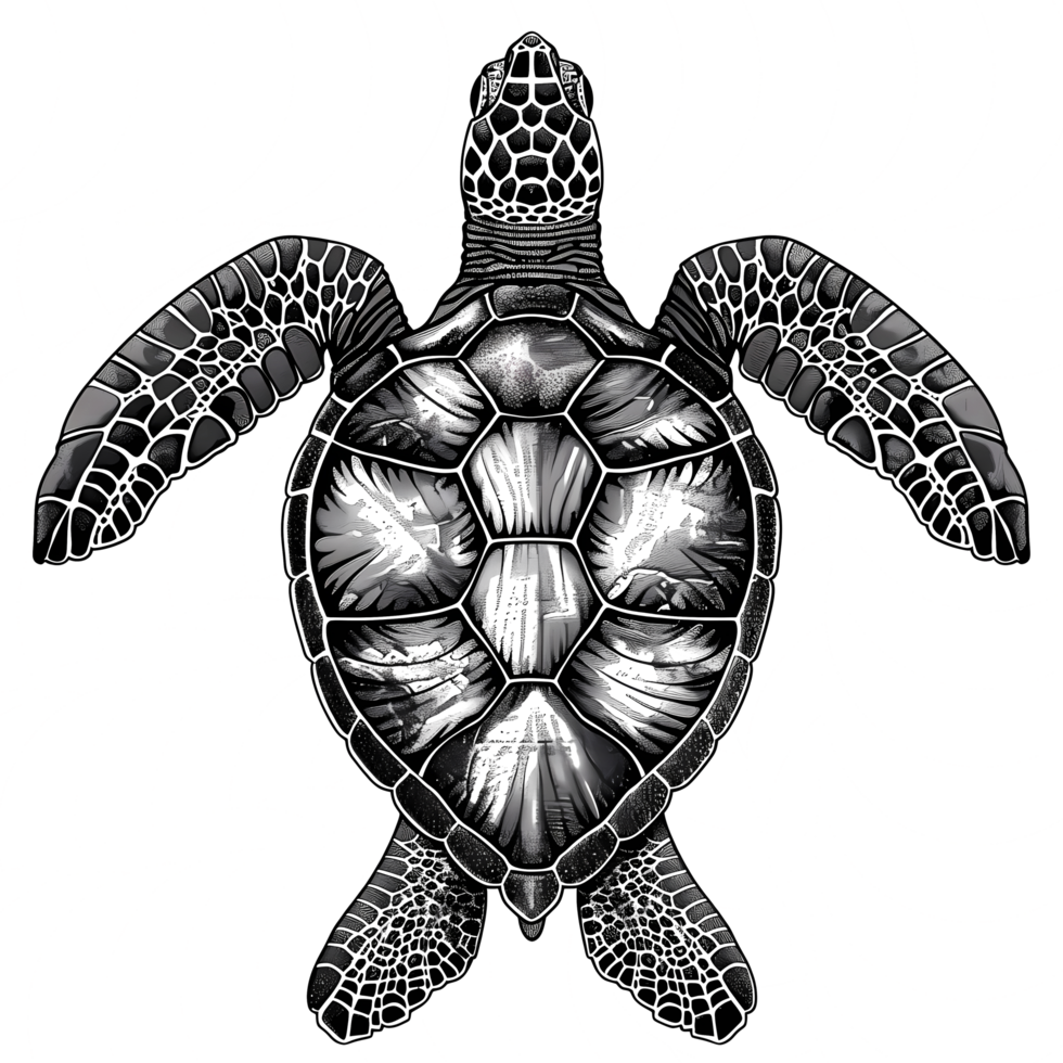 Schildkröte Linie Kunst Illustration mit Jahrgang gravieren Stil isoliert auf transparent Hintergrund png