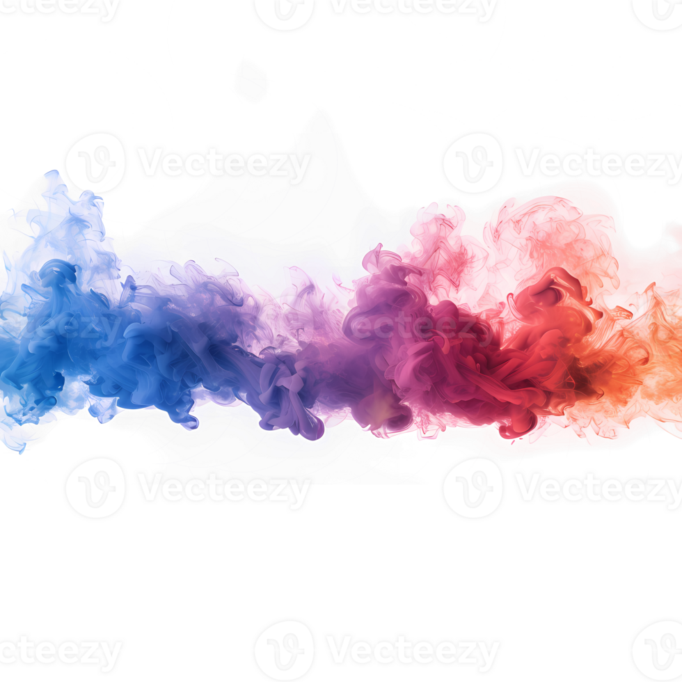 colorful smoke effect isolated on transparent background png