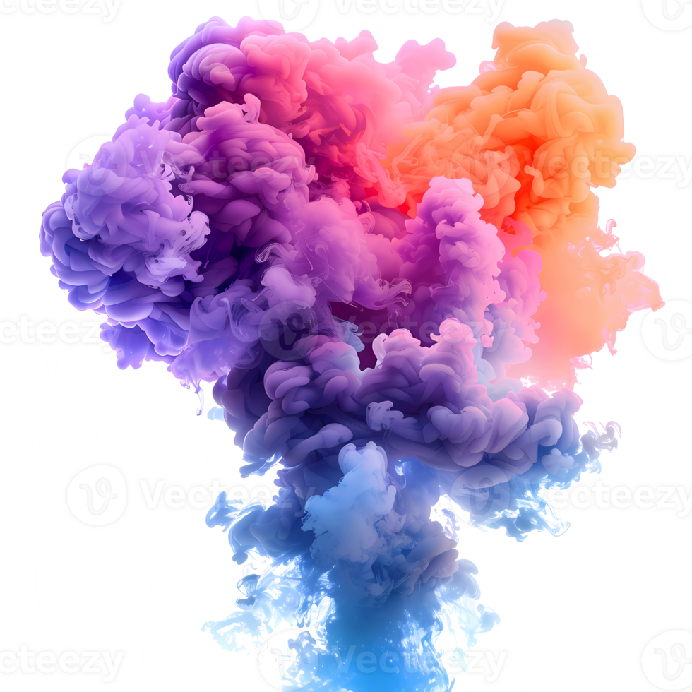 colorful smoke effect isolated on transparent background png
