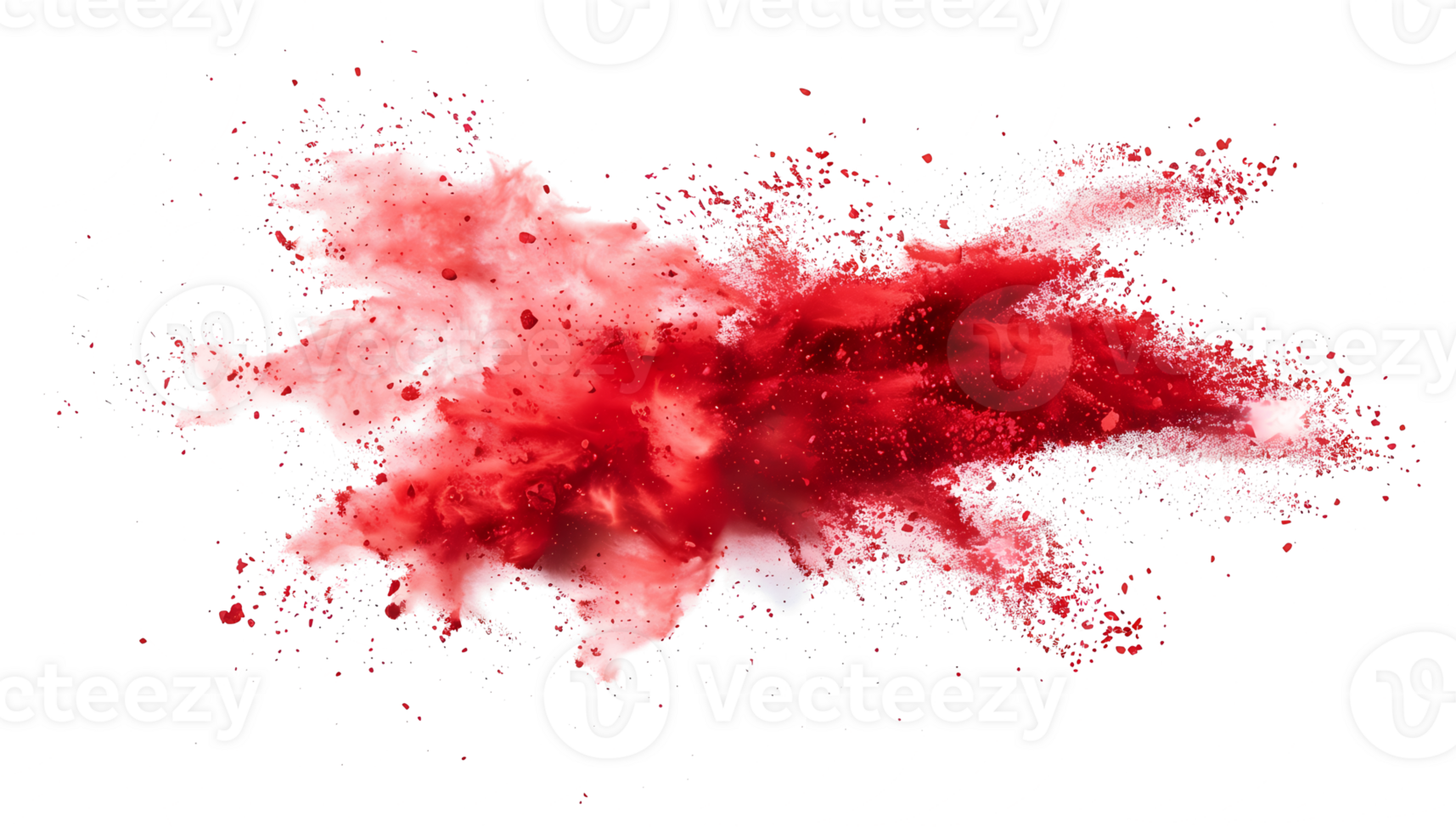 red smoke powder explotion isolated on transparent background png
