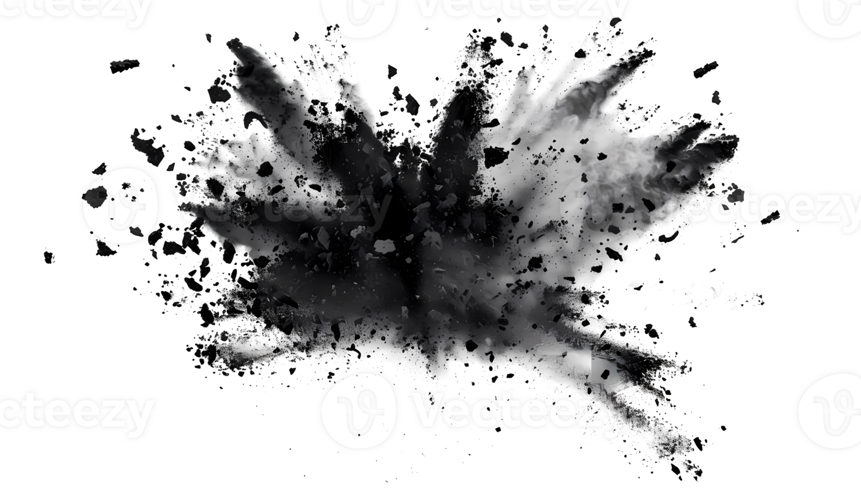 zwart rook poeder explotion geïsoleerd Aan transparant achtergrond png