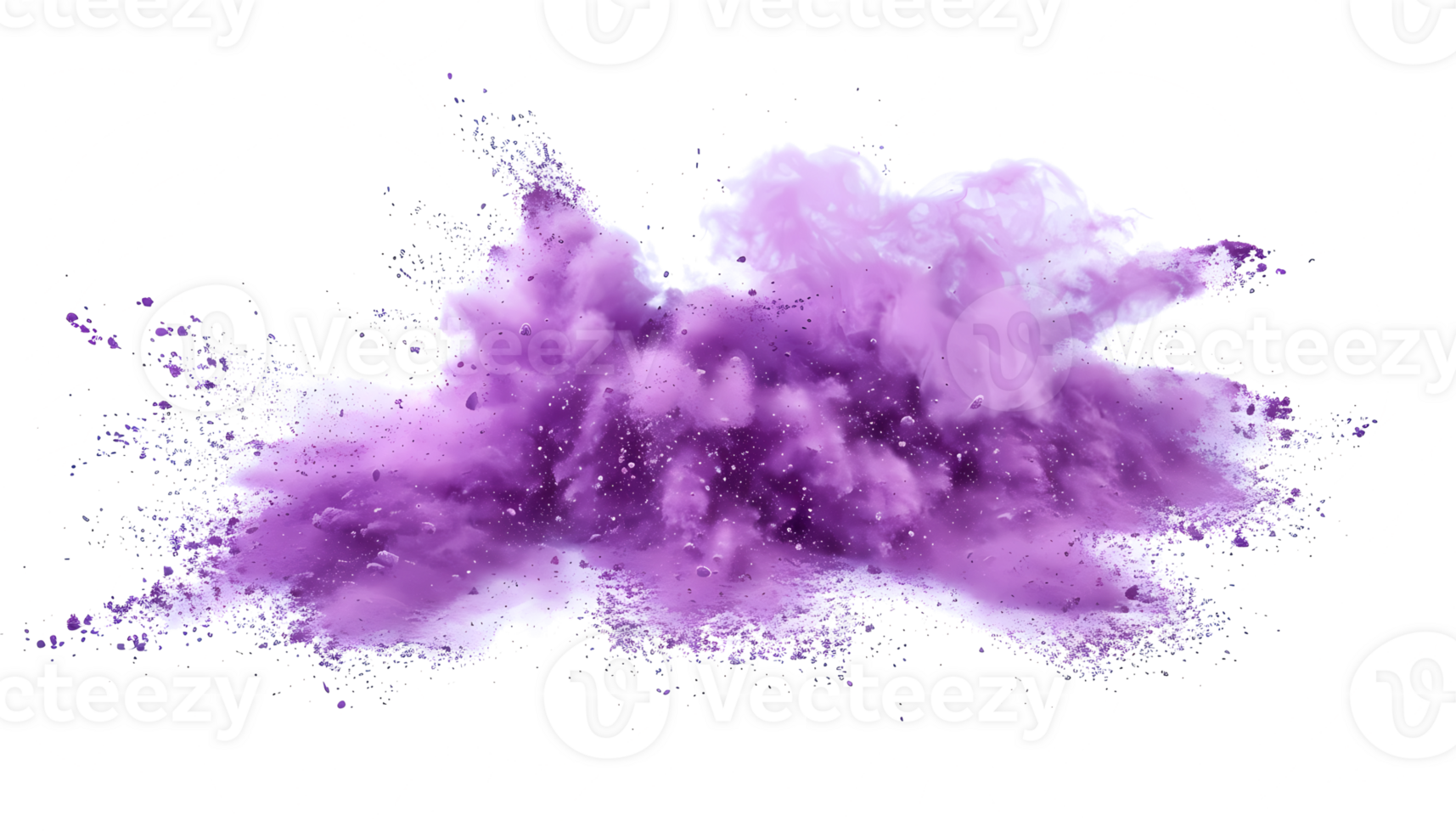 purple smoke powder explotion isolated on transparent background png
