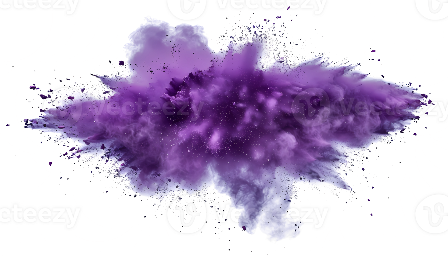 purple smoke powder explotion isolated on transparent background png
