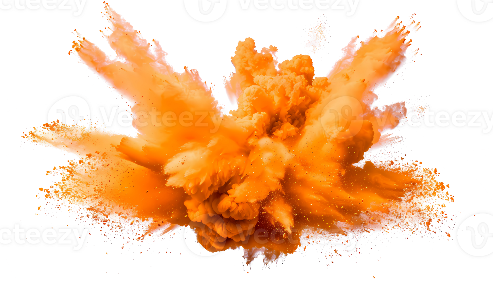 orange smoke powder explotion isolated on transparent background png